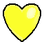 a yellow heart with a black outline